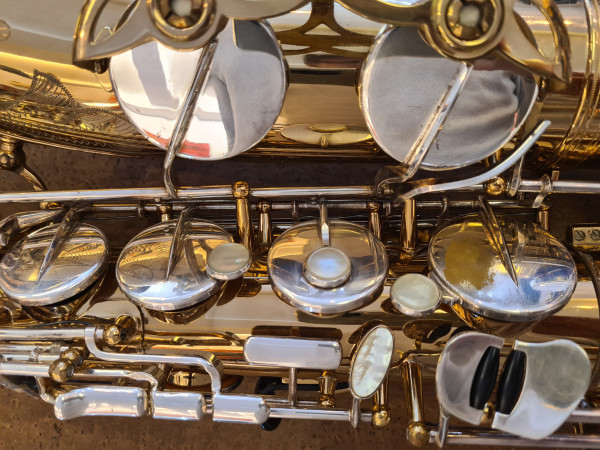 Selmer Tenorsax Mk. 7, Goldlack/versilbert, generalüberholt